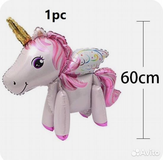 Фольгированный шар динозавр единорог минни маус