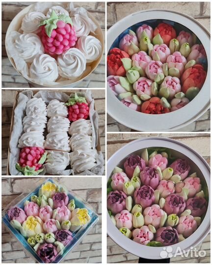 Зефирные цветы. Зефир ручной работы