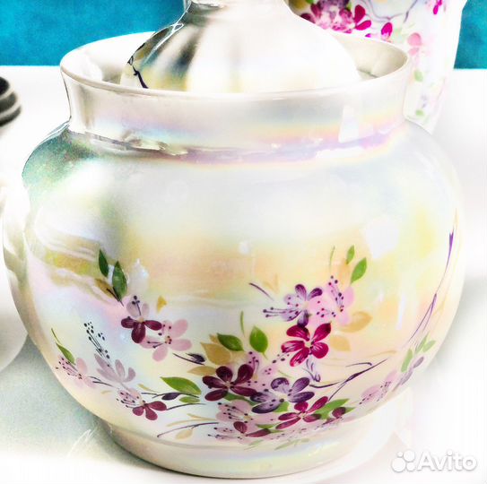 Чайный сервиз багульник, фарфор, Дулево