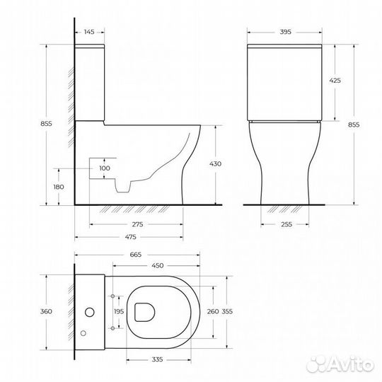 Унитаз-компакт Tornado BelBagno Sfera-TOR