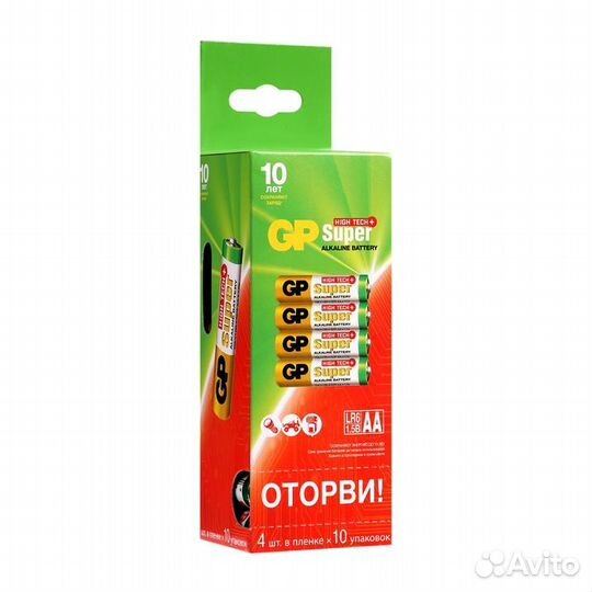 Батарейка алкалиновая GP Super, AA, LR6-40BOX, 1.5