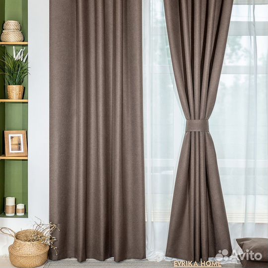 Комплект портьер блэкаут Массимо Цикорий шторы