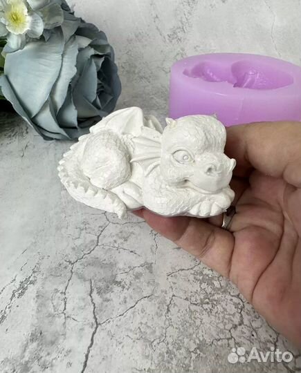 Силиконовый молд дракон