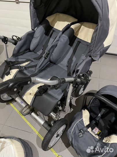 Коляска для двойни 3 в 1 Mikado Tween Delux