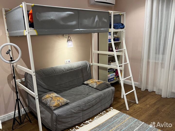Кровать чердак IKEA с диваном