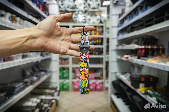 Брелок тканевый, петля с карабином, Стикеры Domoku