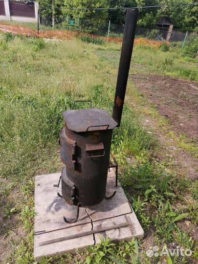 Печь под казан тяжёлая самодельная