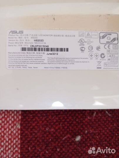 Монитор для компьютера бу asus 20 дюймов