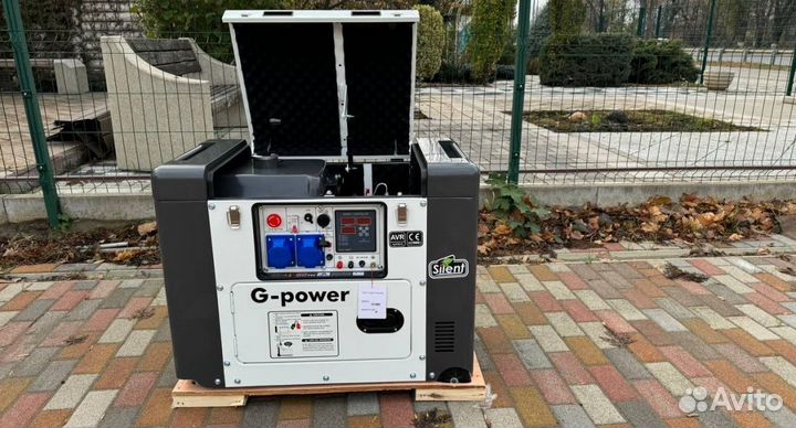 Дизельный генератор 10 kW g-power однофазный