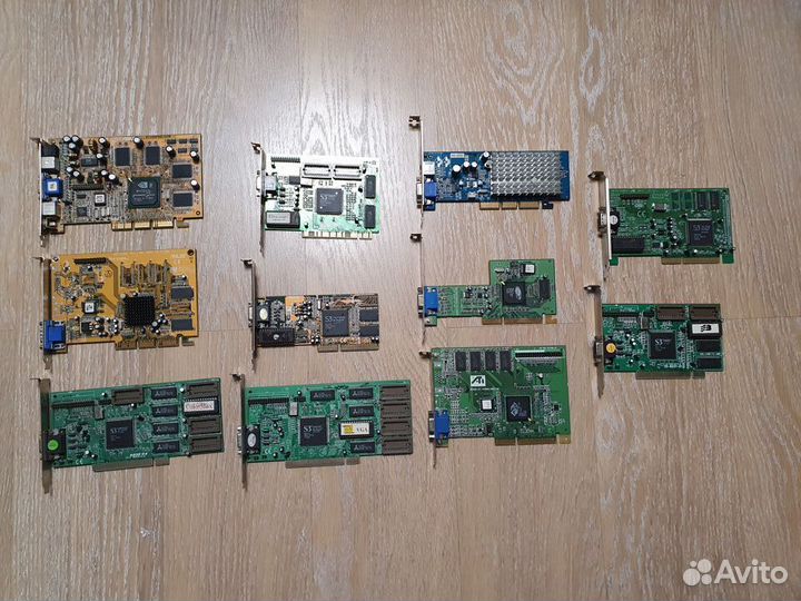 Рабочие видеокарты AGP и PCI и антикварные