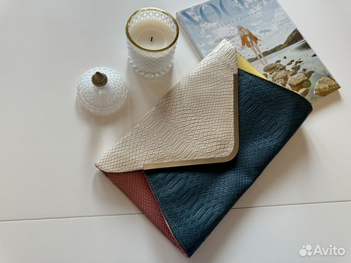 Сумка клатч конверт экокожа под рептилию
