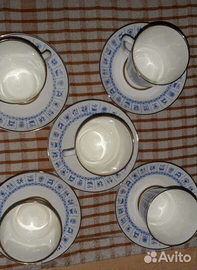 Фарфор лфз Костяной 5 шт.Комплект ссср.Оригинал