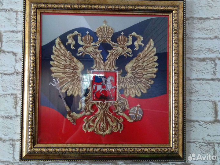 Картина, вышитая бисером. Размер 40х40см