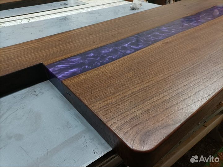 Изготовление столешниц из смолы и слэбов дерева