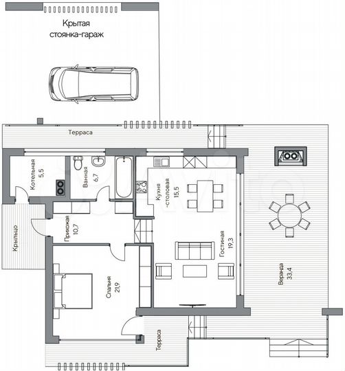 Коттедж 113 м² на участке 8,1 сот.