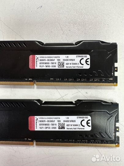 HyperX 16 гб (8 гб 2 шт) 2666 мгц HX426C16FB2/8