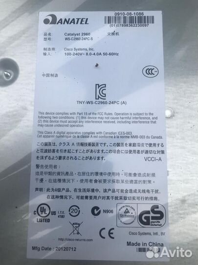 Коммутатор cisco Catalyst 2960