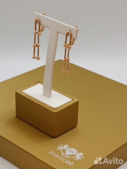 Золотые серьги Tiffany 585 проба