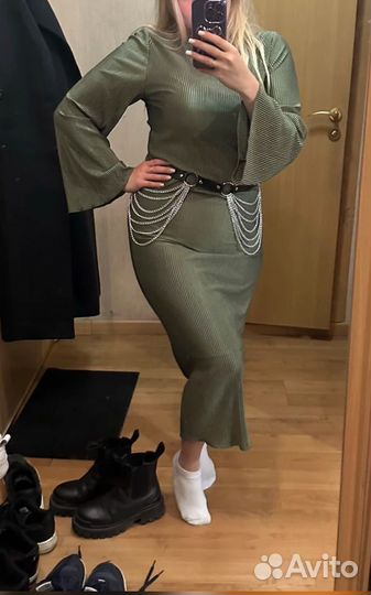 Платье вечернее макси гофре 40 размер