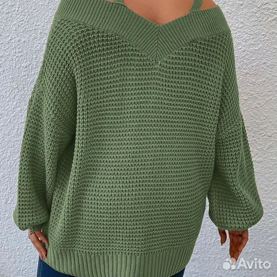 Вязаный свитер оверсайз женский