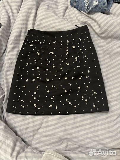 Юбка с бусинами