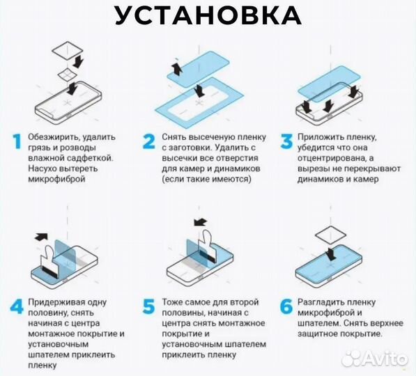 Защитная гидрогелевая пленка на телефон глянцевая