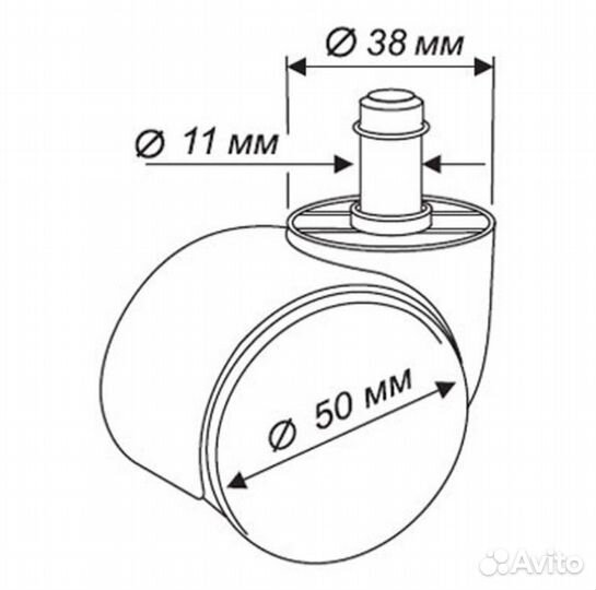 Набор колес Бюрократ CastorSet3850/PU