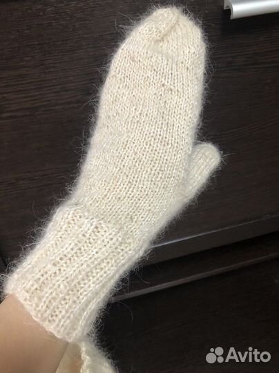 Варежки женские цвет молочный