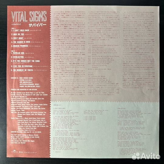 Survivor – Vital Signs (Япония 1984г.)