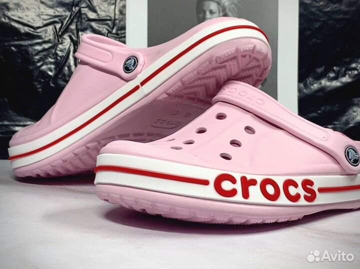 Crocs сабо женские розовые