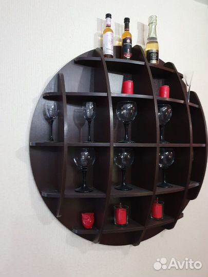 Полка настенная Сфера диаметр 80 Венге