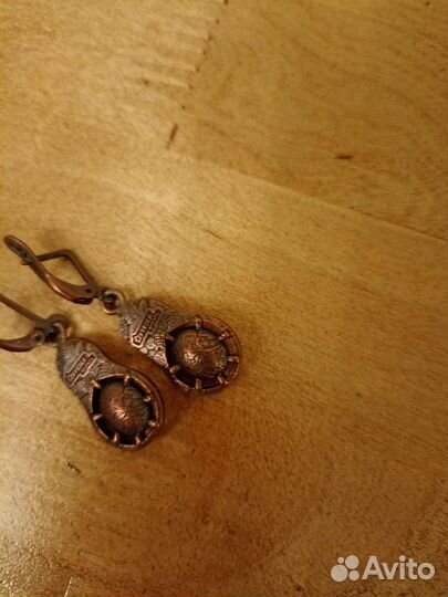 Серьги бронзовые матрёшки