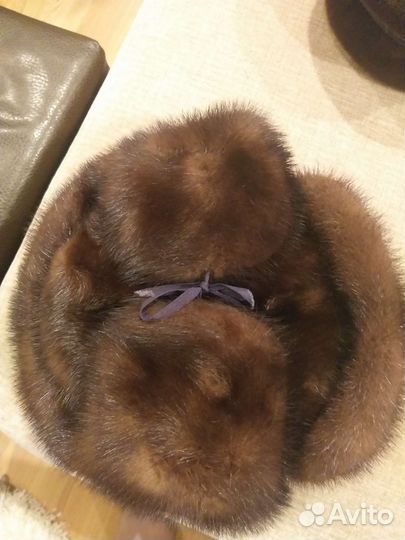 Норковая шапка мужская ушанка