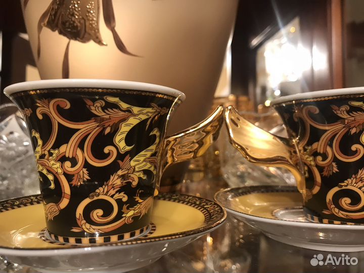 Версаче Чайно-кофейные чашки с блюдцем