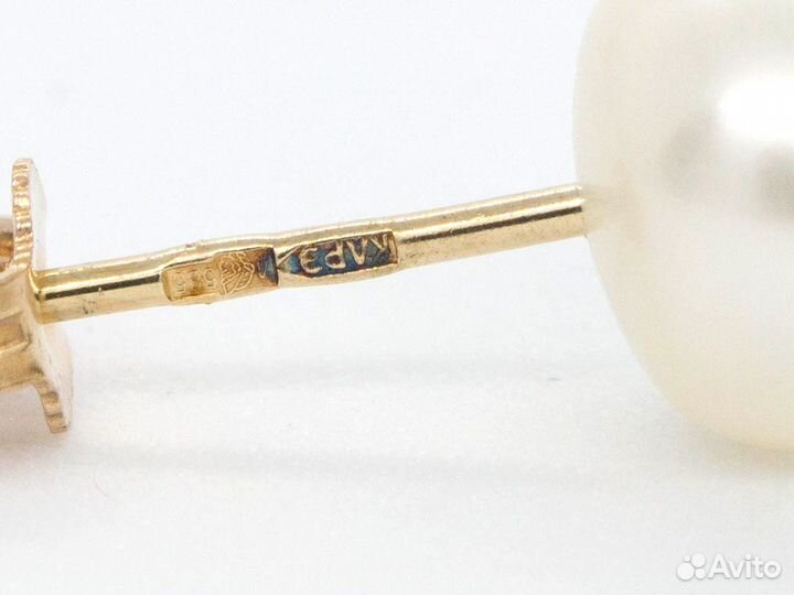 Золотые серьги с жемчугом