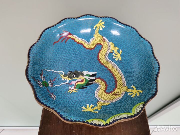 Вазы для фруктов клуазоне Китай 1950 годы эмаль