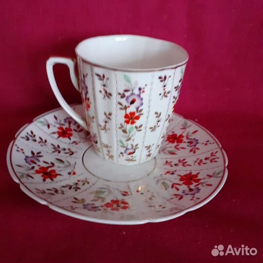 Чайная пара, костяной фарфор,Песочное