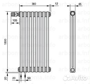 Радиатор Arbonia 2180/8 №69 твв RAL-9016