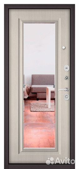 Дверь входная железная с зеркалом