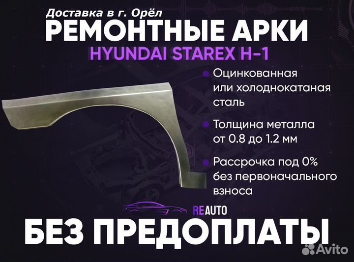 Ремонтные арки на Hyundai Starex H-1 передние