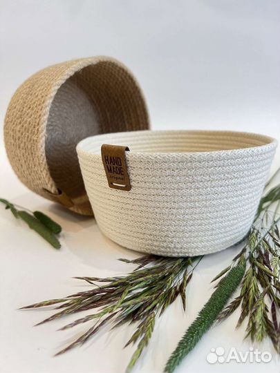 Корзина для интерьера из джута