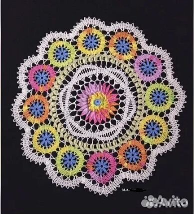 Салфетка крючком кружево брюгге (ручная работа)