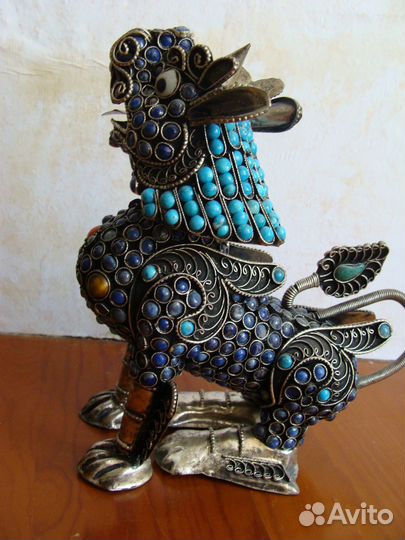 Снежный Лев фигурка из металла, Тибет