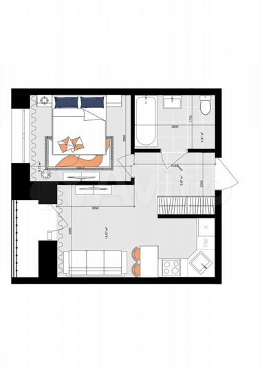 1-к. квартира, 35,2 м², 11/19 эт.