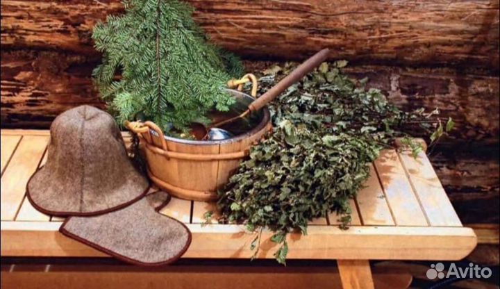 Русская баня на дровах с бассейном