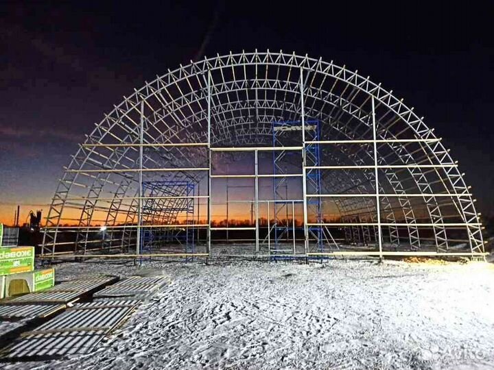 Каркасный ангар / Арочный ангар (10м x 5м x 45м)