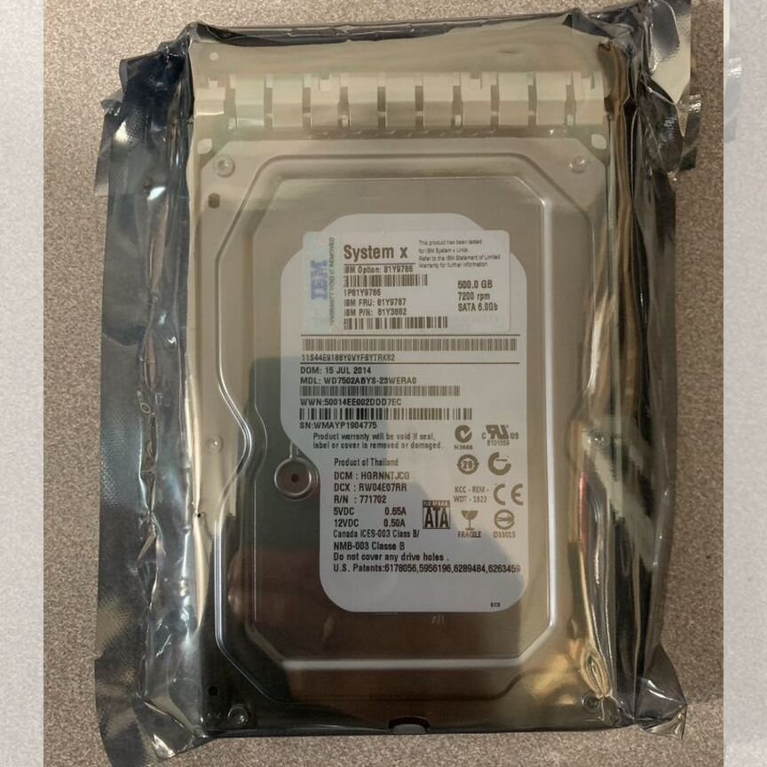 [81Y9787] Жесткий Диск Ibm 500gb 3.5 Sata 81y9787