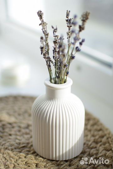 Ваза декоративная сканди из гипса для сухоцветов