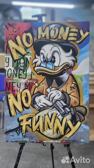 Современная картина Скрудж Макдак. Масло/холст