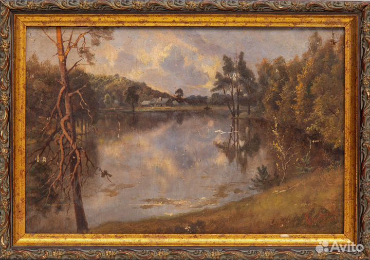 Картина Пейзаж,Европа,подпись,1867 год